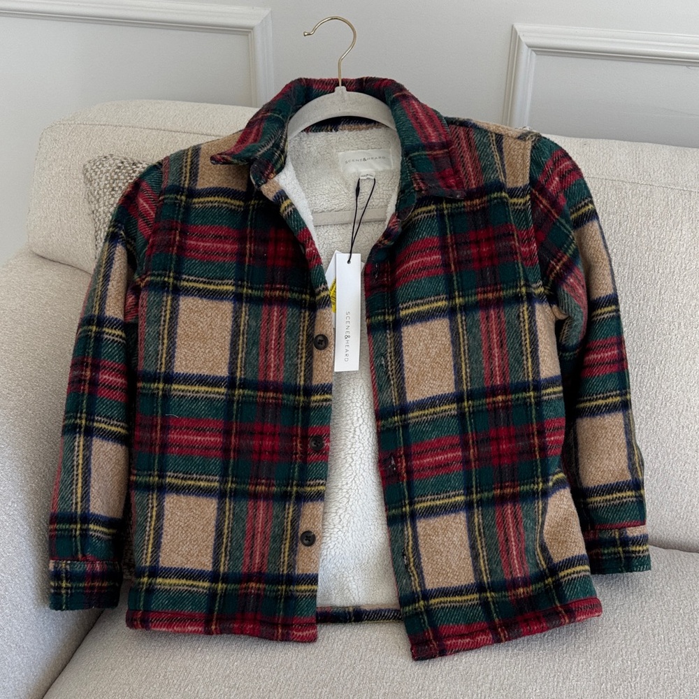 NWT- Boys size 8 Plaid Fleece Lined Jacket
